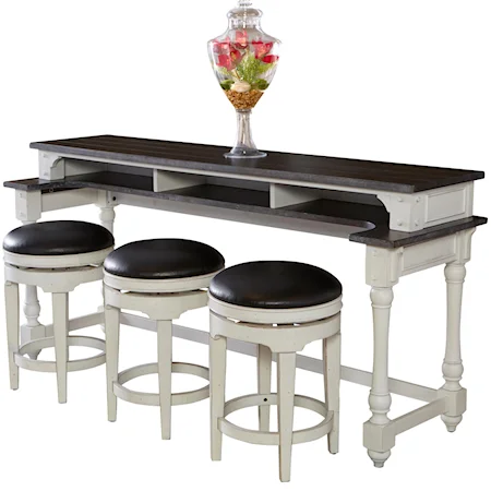 Cottage Console Table / Bar Counter Table with Hidden Storage